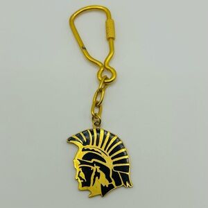 Gold and Black Michigan State Spartan Head Collectible Keychain
